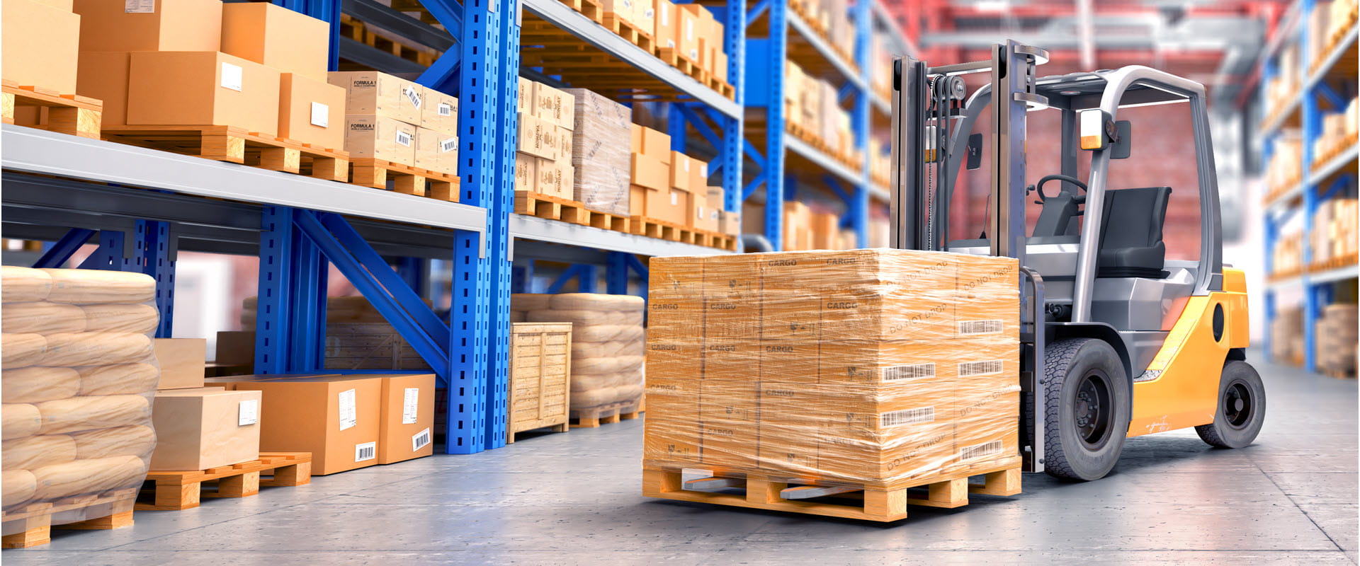 forklift in warehouse