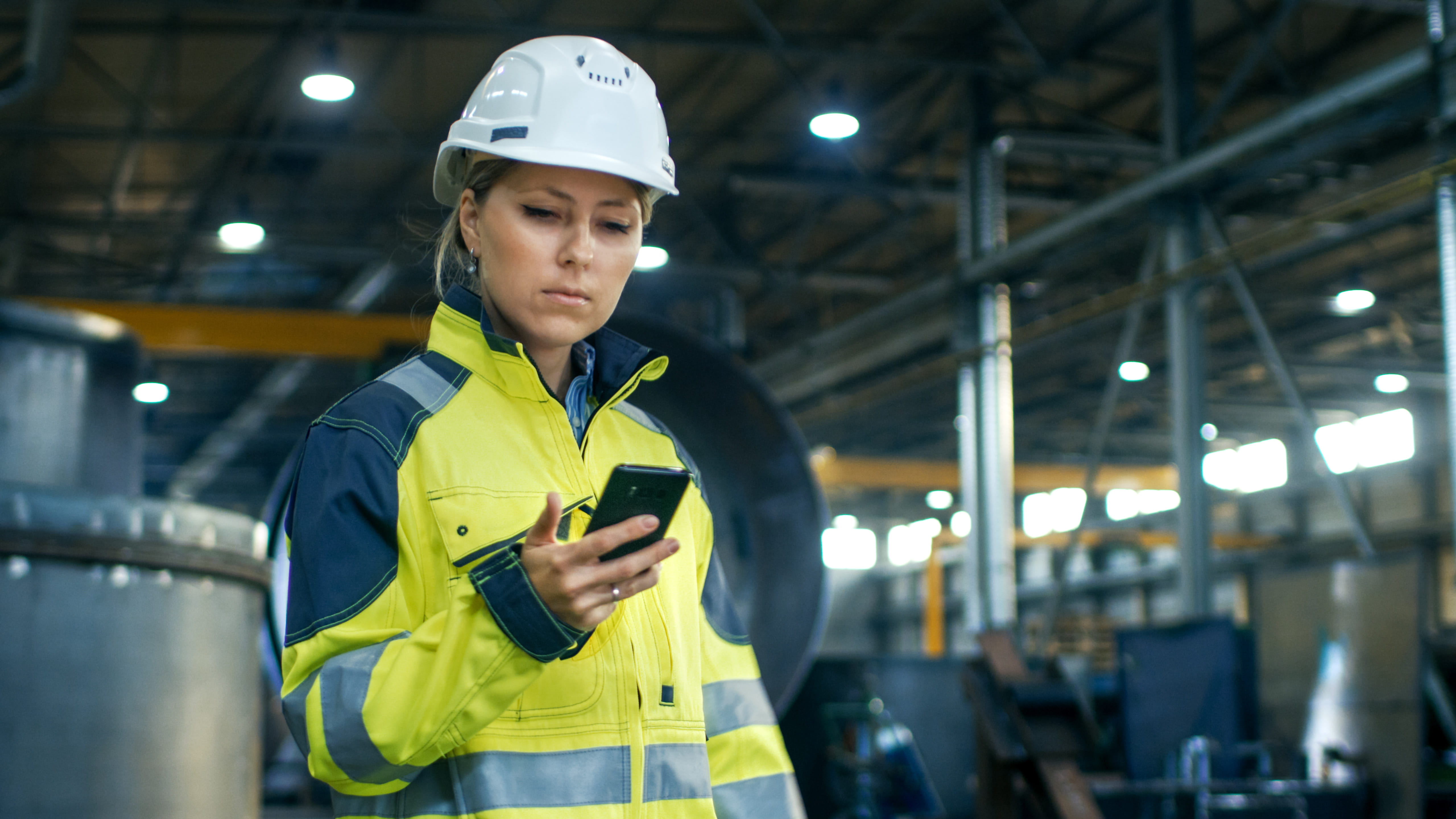 manufacturing worker in hardhat