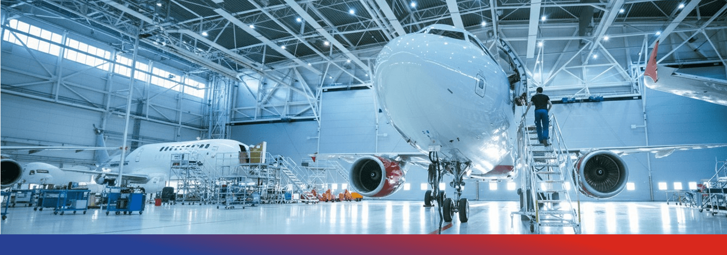 Image of an airplane in a hangar