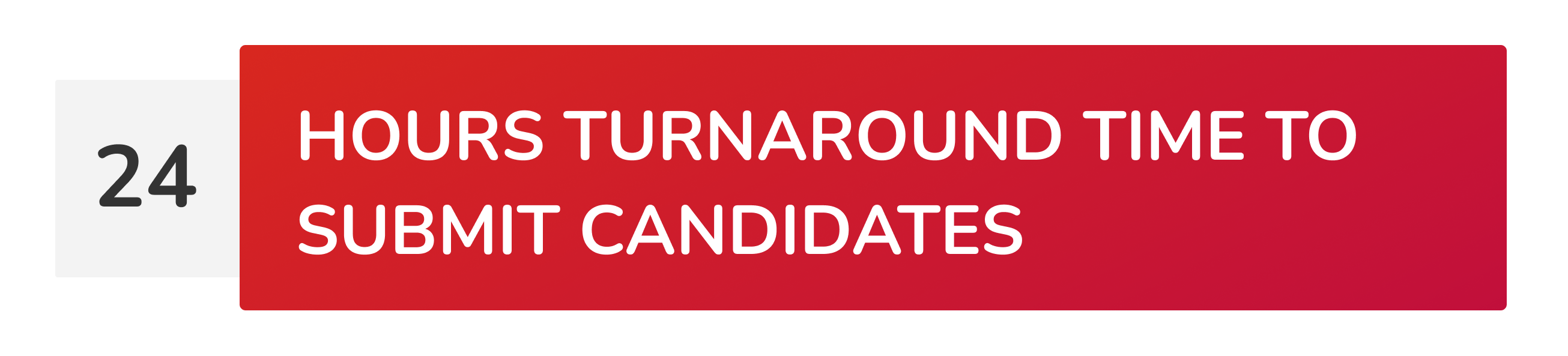 Less than 24 hours Turnaround time to submit candidates